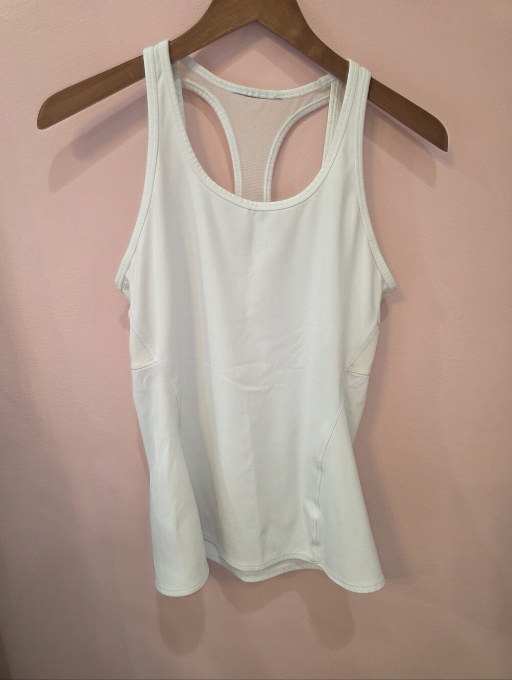 Athleta White Mesh Racerback Workout Tank Top Size Tag Removed